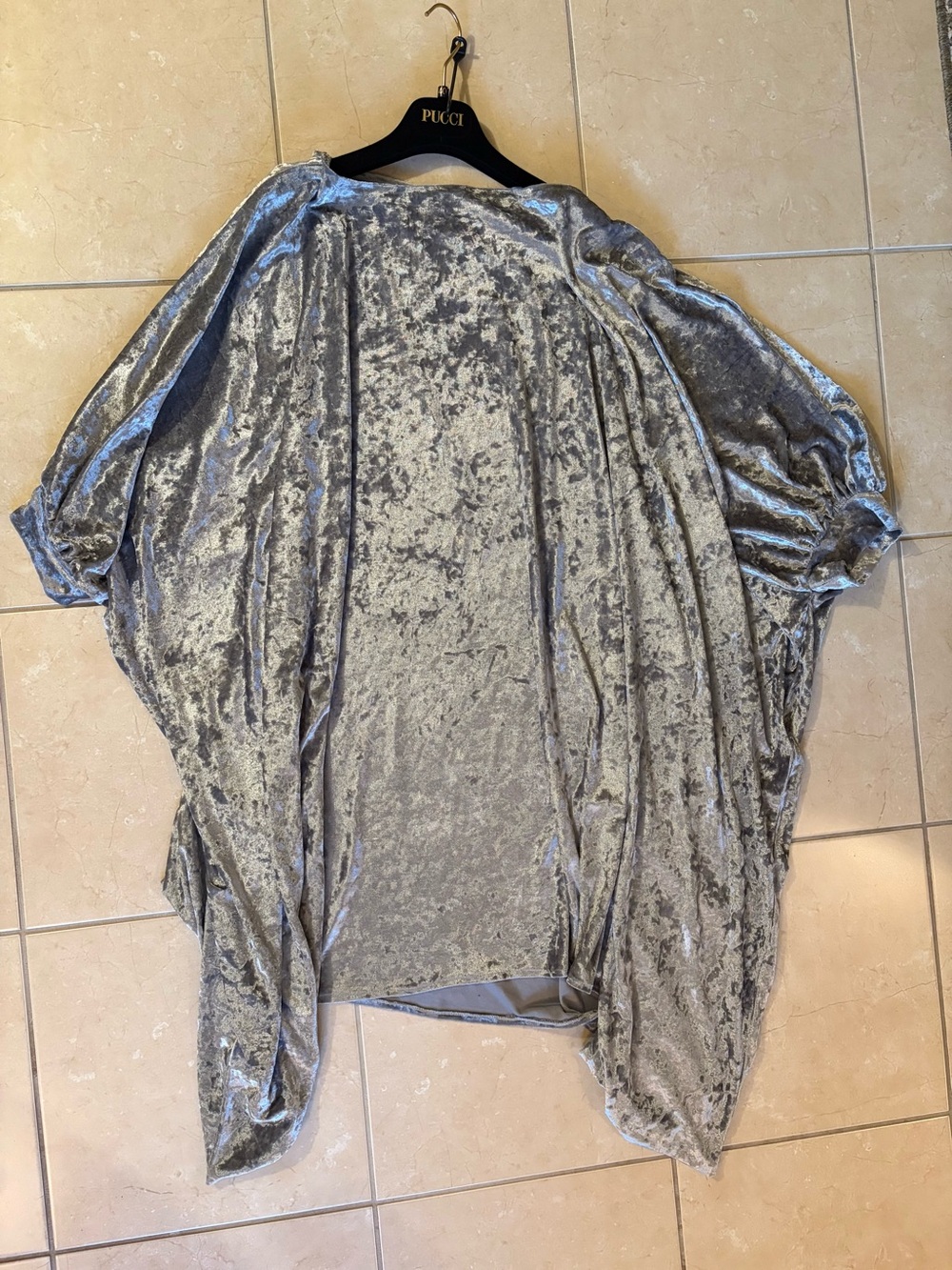 Silver Crushed Velvet Top